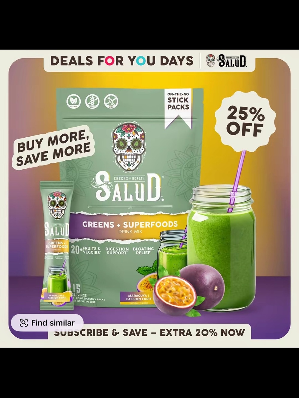 SALUD Greens + Superfoods Drink Mix - Green